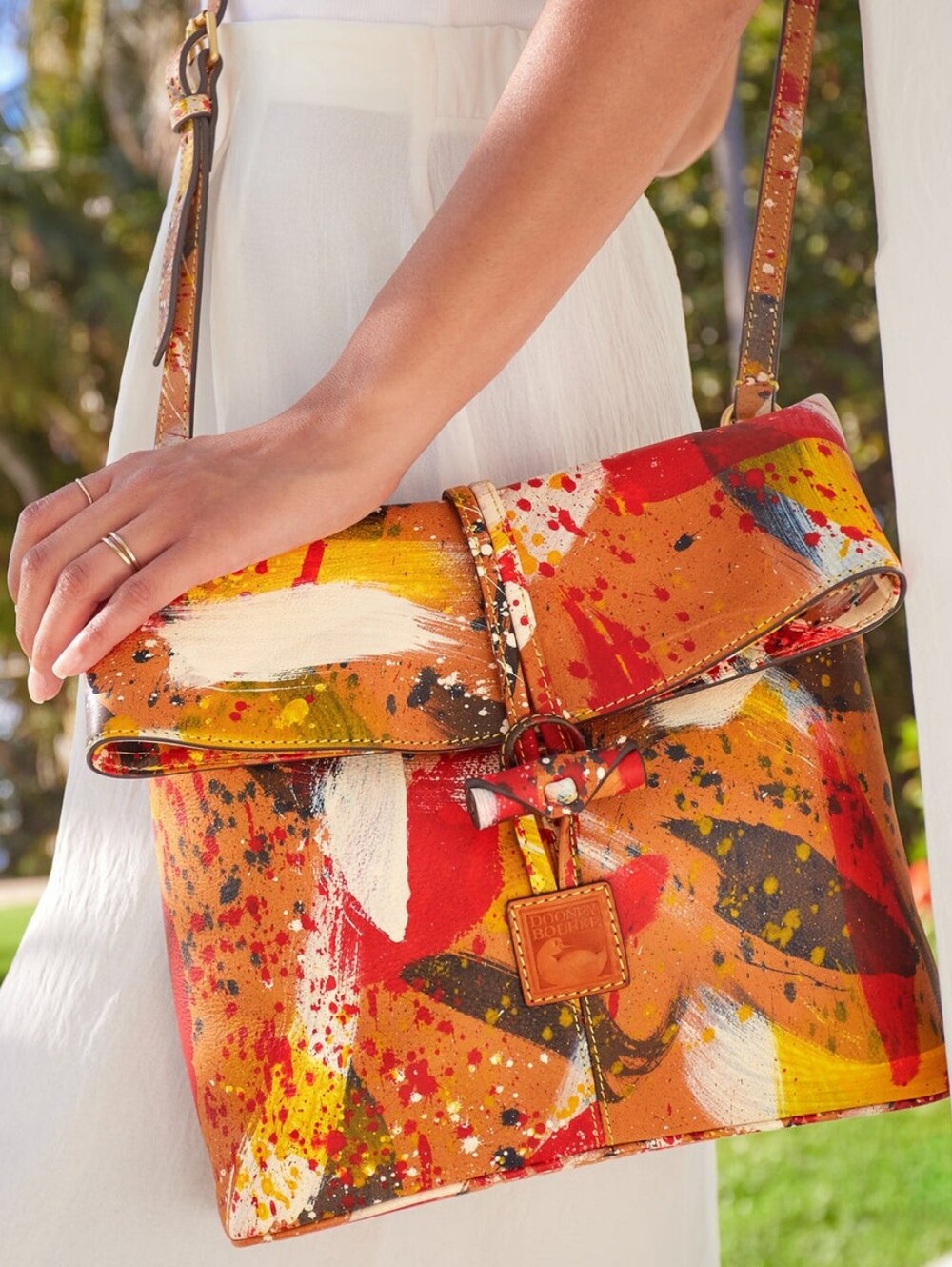 Dooney and Bourke Florentine Dipinta Medium Toggle Crossbody Splatter Artwork